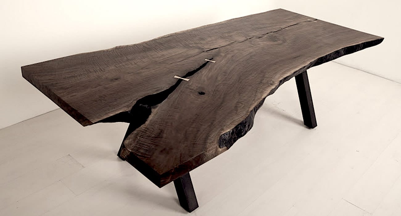 black oak table, bog oak table